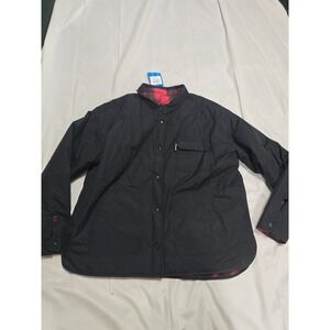 Columbia Women's Longhorn Ridge Reversible Shirt Jacket Black Plaid Size L Large